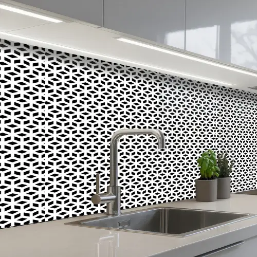 Geometrie - Lijn - Abstract - Patroon keuken achterwand 2 middel 871 -3d_schuin