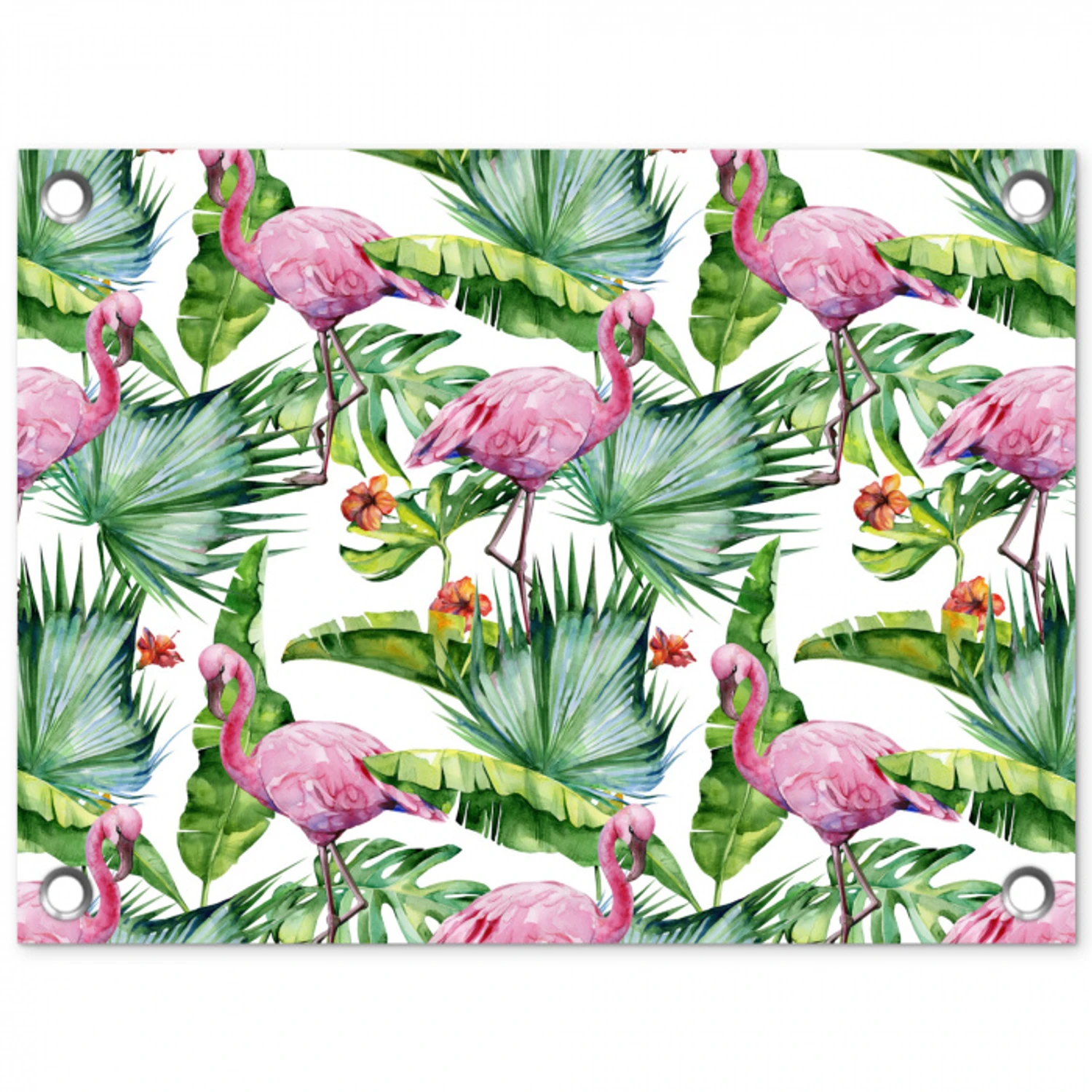 Inductie beschermer - Bladeren - Flamingo - Jungle - Inductiemat tuinposter los doek klein -3d