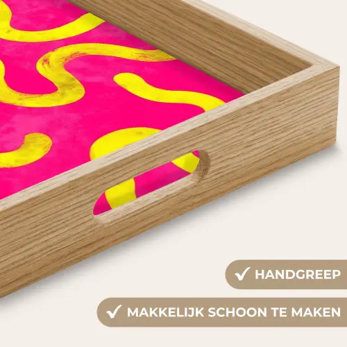 Lijn - Geel - Abstract Dienblad Rechthoek middel -USP_HandgreepNL