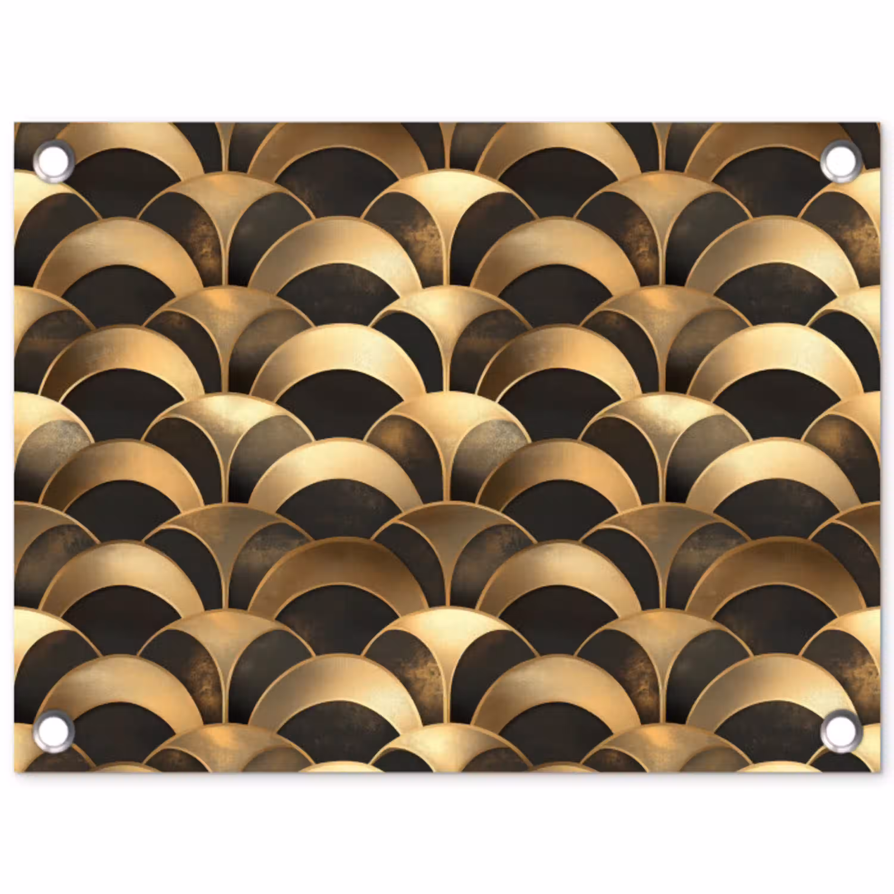 Schubben - Structuur - Goud tuinposter los doek klein 239 -3d