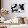Abstract - Blauw - Roze Wandkleed katoen klein -sfeer1