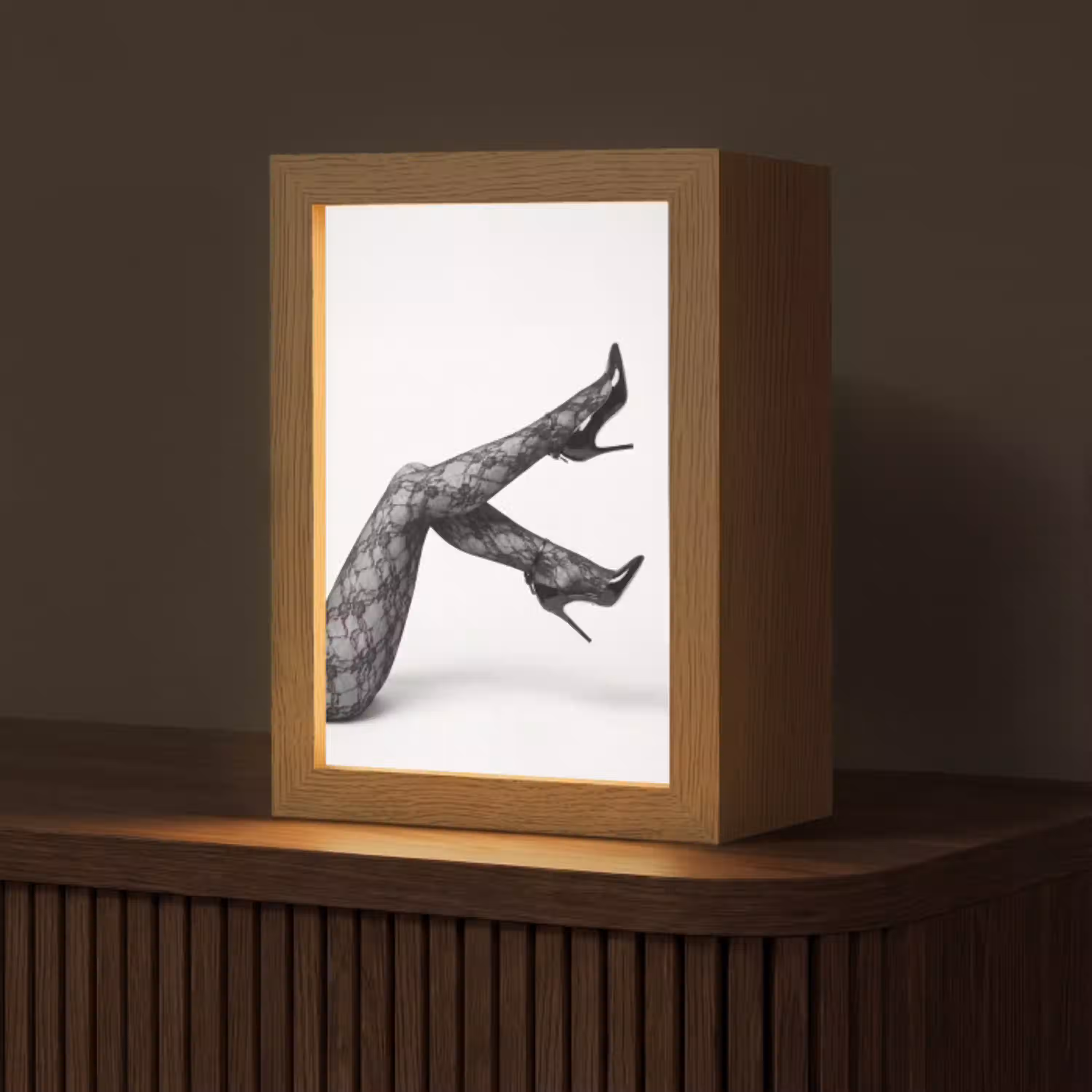 Benen - Kant - Hakken - Zwart - Wit - Uitdagend Light Box met kabel (Tafellamp) klein -z3d_website