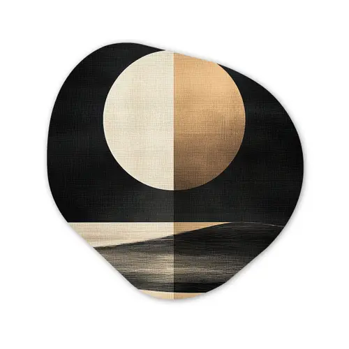 Maan - Cirkel - Goud Wandcirkel Organisch Plexiglas middel -3d