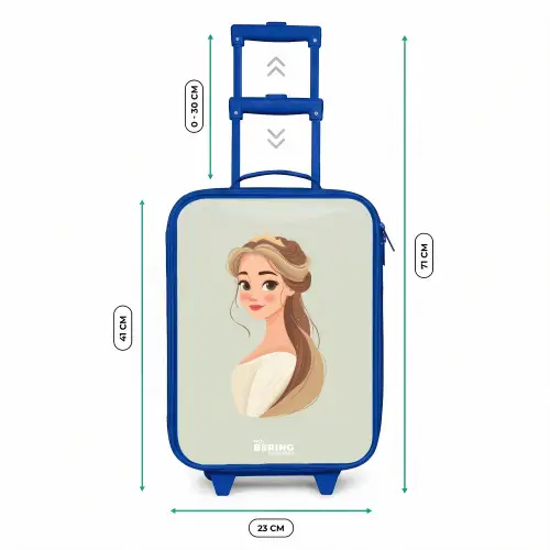 Prinses met een tiara - Groen Kinderkoffer - Blauw klein -productfoto_formaten