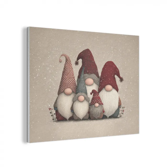 Kabouters - Kerst - Sneeuw - Puntmutsen PET vilt klein -3d