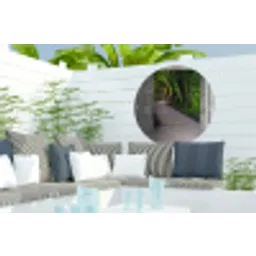 Brug - Bos - Doorkijk Wandcirkel tuinposter met ringen klein -buiten2