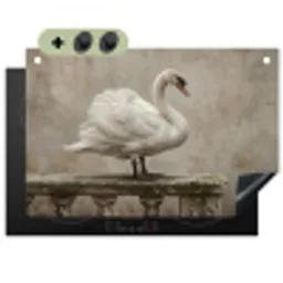 Zwaan - Elegant - Dieren - Wit Inductie beschemer met haakjes klein -3d