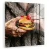 Vrouw - Hamburger - Bontjas plexiglas 5mm klein -zzzproduct_nieuw