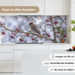 Pestvogel - Bessen - Winter - Natuur keuken achterwand 2 middel -sfeer4_NL