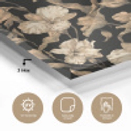Orchideeën - Lijntekening - Patroon - Beige - Zwart plexiglas 5mm klein 11 -sfeer2