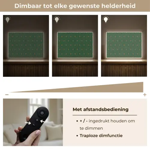 Donkergroen - Modern - Patroon - Goud Light Box met batterij (Wandlamp) middel 907 -USP_dimbaarNL
