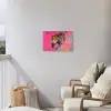 Luipaard - Roze - Oranje - Blauw - Verf Tuinposter op houten frame 2 cm dik klein -sfeer1