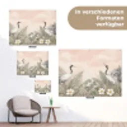 Kraanvogels - Natuur - Roze tuinposter los doek klein -Xsfeer9_DE