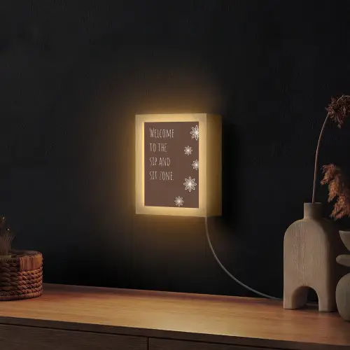 Bruin - Quote - Bloemen - Zomer Light Box met kabel (Wandlamp) klein -sfeer1