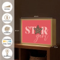 Star girl - Rood - Panter - Ster Light Box met batterij (Wandlamp) middel -USP_websiteoverzichtDE