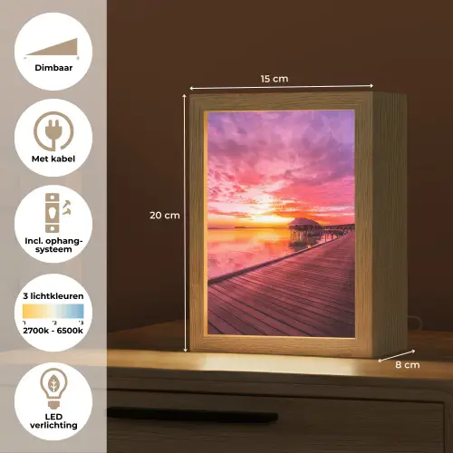 Steiger - Water - Zon - Roze - Horizon Light Box met kabel (Tafellamp) klein -USP_NL