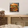 Burger - Eten - Kunst - Grijs - Graffiti aluminium wit klein -sfeer3