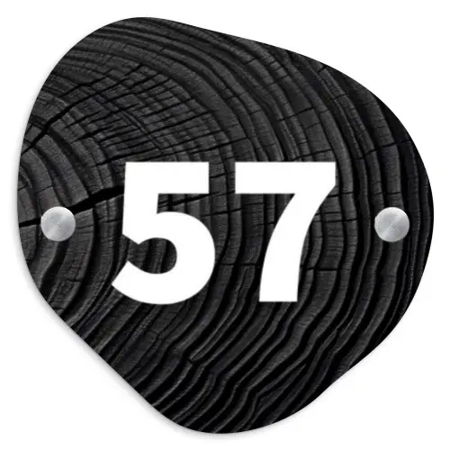 Zwarte houten nerf - Traditioneel Naambord Organisch middel -3d