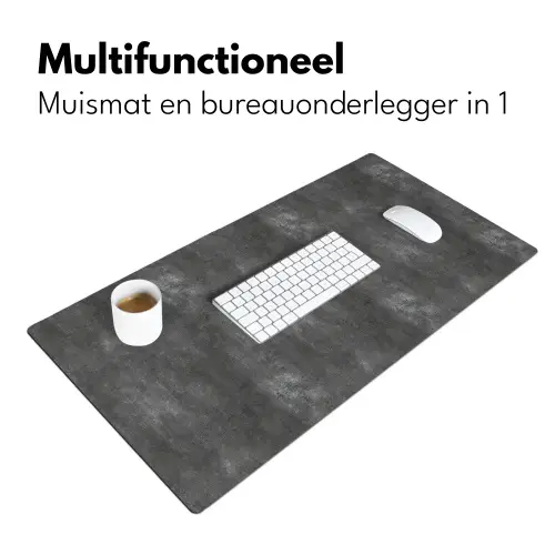 Donkergrijs - Ruw - Beton Muismat XXL klein 681 -sfeer4