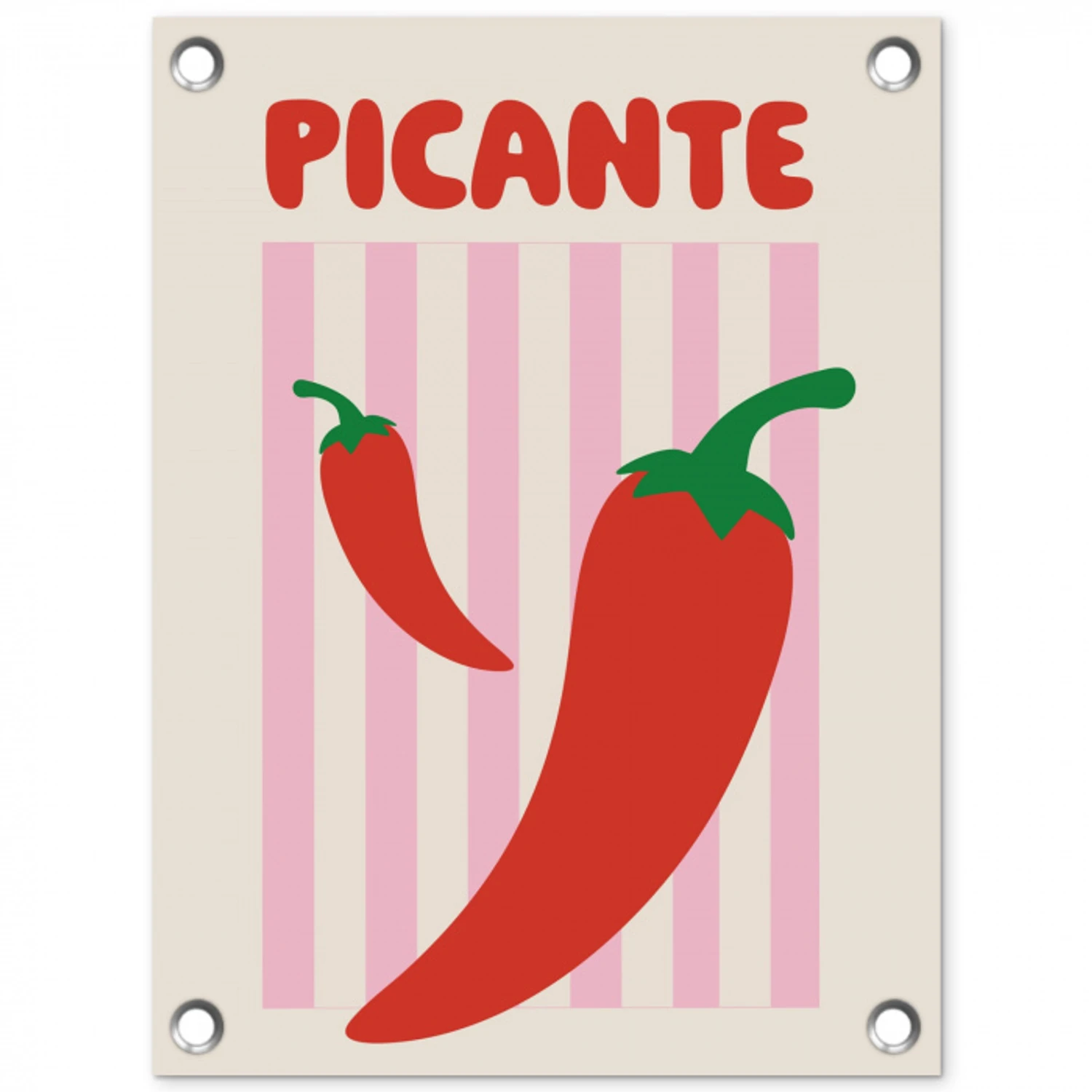 Pittig - Pepers - Rood tuinposter los doek klein -3d