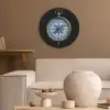 Kompas - Delfts blauw - Zwart Akoestische PET Vilt - Rond klein -sfeer1