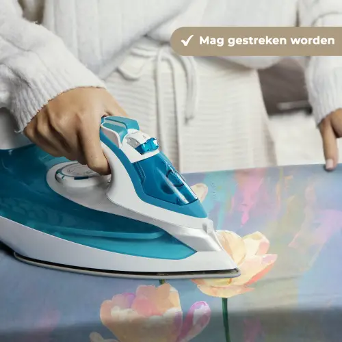 Tulpen - Roze accenten - Blauw Wandkleed katoen klein -sfeer9