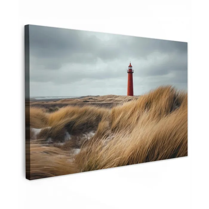 Duinen - Vuurtoren - Rood - Lucht canvas 2cm klein -z3d