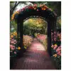 Doorkijk - Bloemen - Pad - Natuur - Kleurrijk poster papier klein -3d