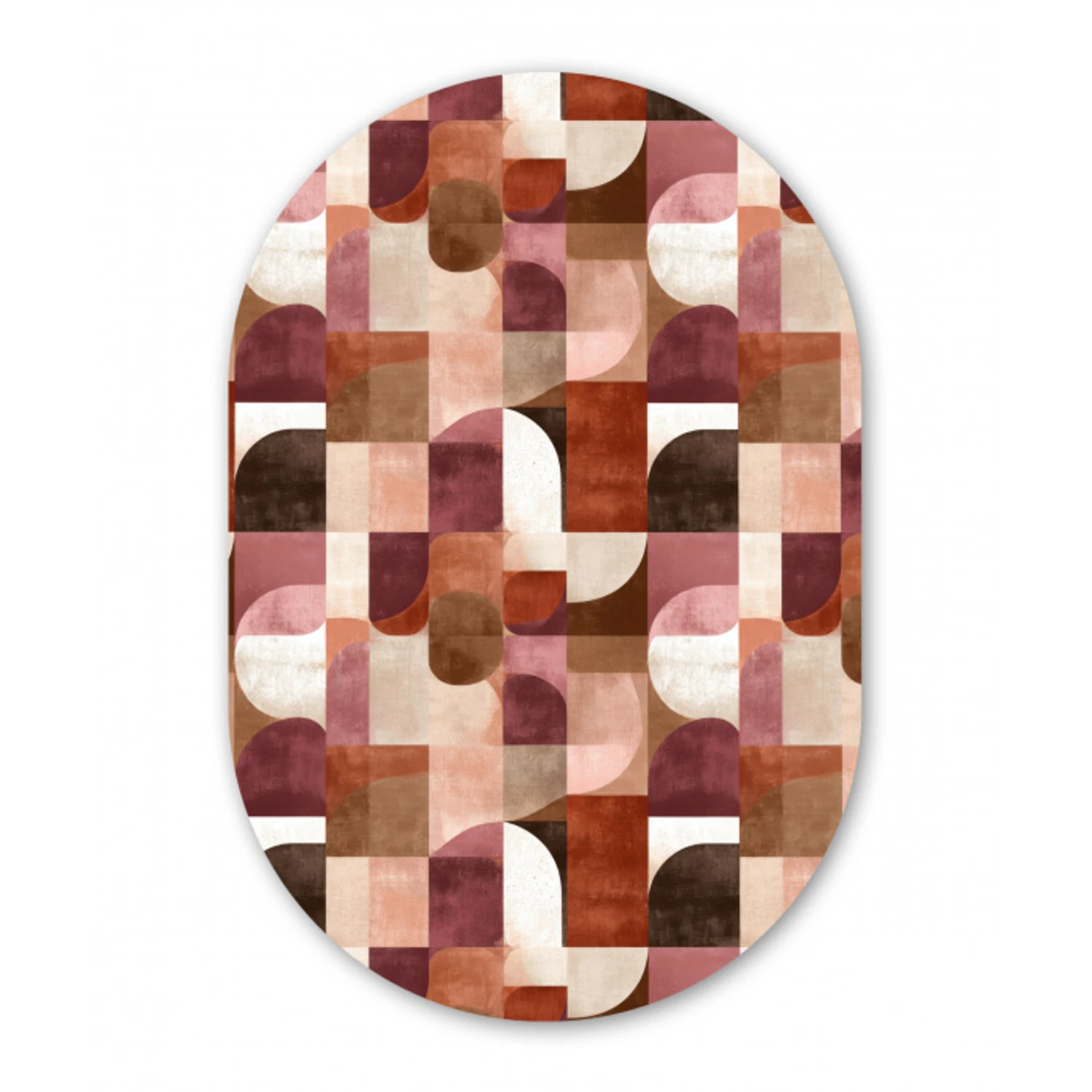 Geometrie - Modern - Retro Wandcirkel Ovaal Forex klein 630 -3d