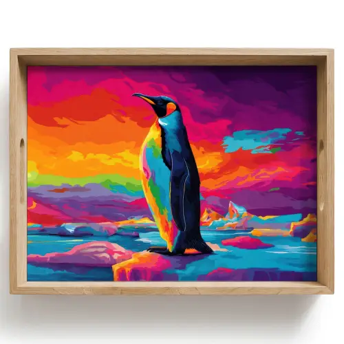 Ijsschots - Pinguïn - Abstract - Lucht Dienblad Rechthoek middel -z3d_shopping