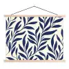 Bladeren - Klimop - Donkerblauw textielposter latten blank klein -3d