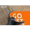 Oranje - Blauw - Go get that dream Placemat vinyl groot -closeup