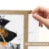 Piano - Oranje - Zwart - schets lijnen Light Box met batterij (Wandlamp) middel -USP_websiteprintNL