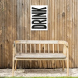 Drink - Zwart - Wit - Decoratie Tuinposter op houten frame 2 cm dik klein -sfeer4