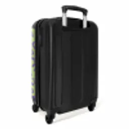 Dierenprints - Panterprint koffer in paars en groen NBS - Handbagage koffer - Unisex middel -achterkant