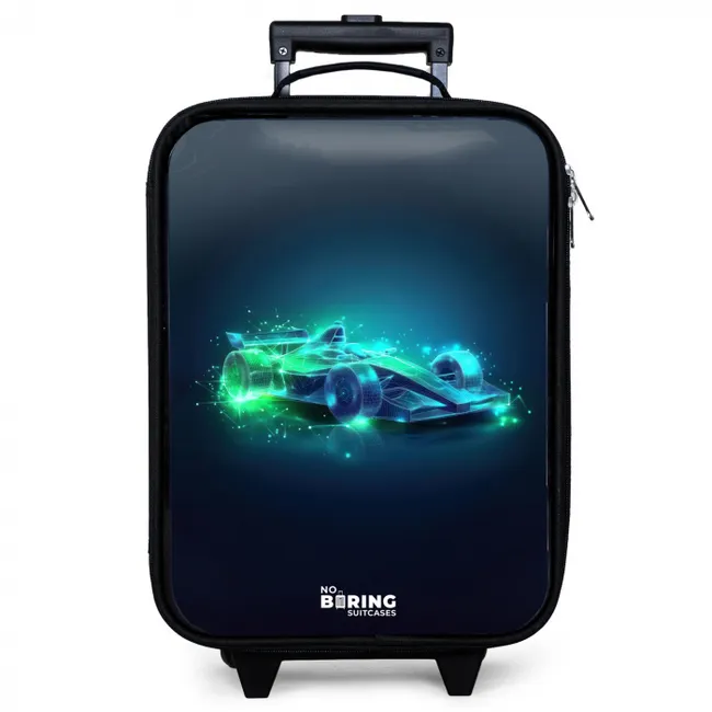 Neon racewagen in digitale stijl Kinderkoffer - Zwart klein -zzz_website3d