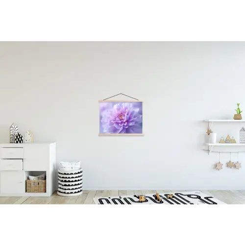 Paars - Dahlia - Dromerig textielposter latten blank klein -kinderkamer