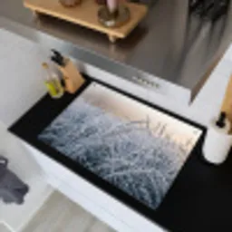 Rijp - Gras - Kristallen - Winter - Minimalistisch Inductie beschemer met haakjes klein -sfeer1
