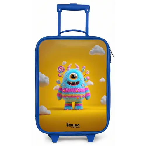 Snoep - Monster - Regenboog Kinderkoffer - Blauw klein -zz3dotto