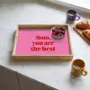 Moeder - Boodschap -Roze Dienblad Rechthoek middel -sfeer2