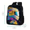 Racehelm - Verfspatten - Penseelstreken - Race mode Rugzak - Zwart middel -productfoto_formaten