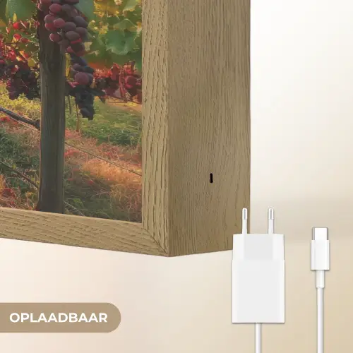 Wijngaard - Druiven - Zonsondergang Light Box met batterij (Wandlamp) middel -USP_websiteoplaadbaarNL