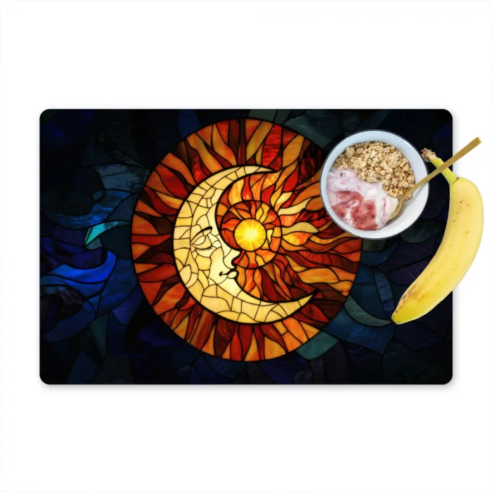 Mozaïek - Glas - Maan - Donkerblauw Placemat vinyl groot -zzzproduct_Kitchenyeah-website