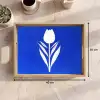 Tulp - Minimalistisch - Bladeren - Wit Dienblad Rechthoek middel -USP_Formaat