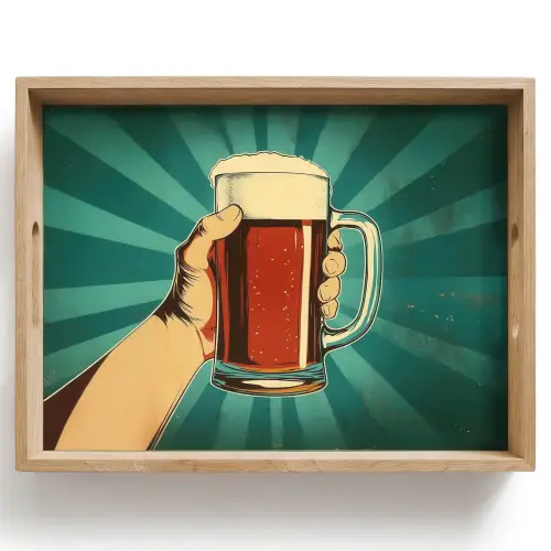 Bierglas - Schuim - Retro - Groen Dienblad Rechthoek middel -z3d_shopping