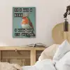 Roodborstje - Vogel - Blauw - Decoratie PET vilt klein -sfeer3
