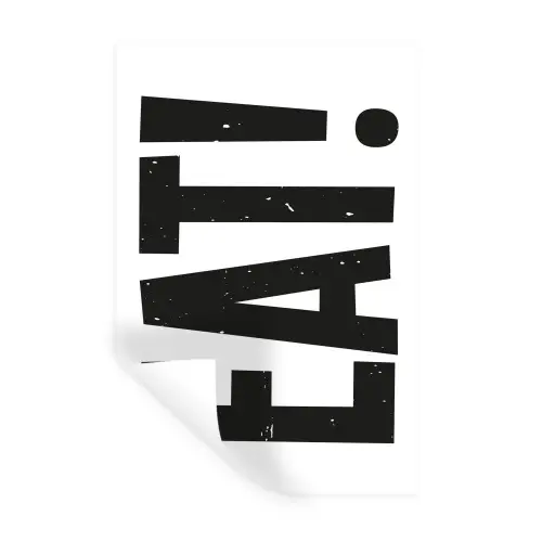 Decoratie - Eten - Zwart - Wit Muursticker klein -3d