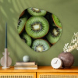 Kiwi - Fruit - Groen Wandcirkel Organisch Aluminium middel -sfeer2