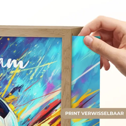 Neon - Voetbal - Kleurrijk Light Box met batterij (Wandlamp kind) middel -USP_websiteprintNL
