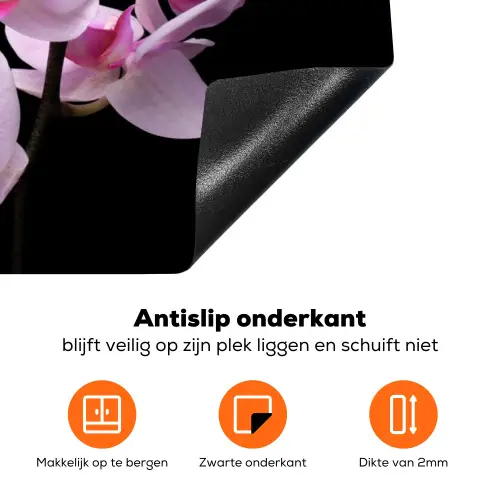 Orchidee - Bloemen - Roze - Flora Inductie beschermer vinyl 3mm klein -zzzzzzz-td-onderkant